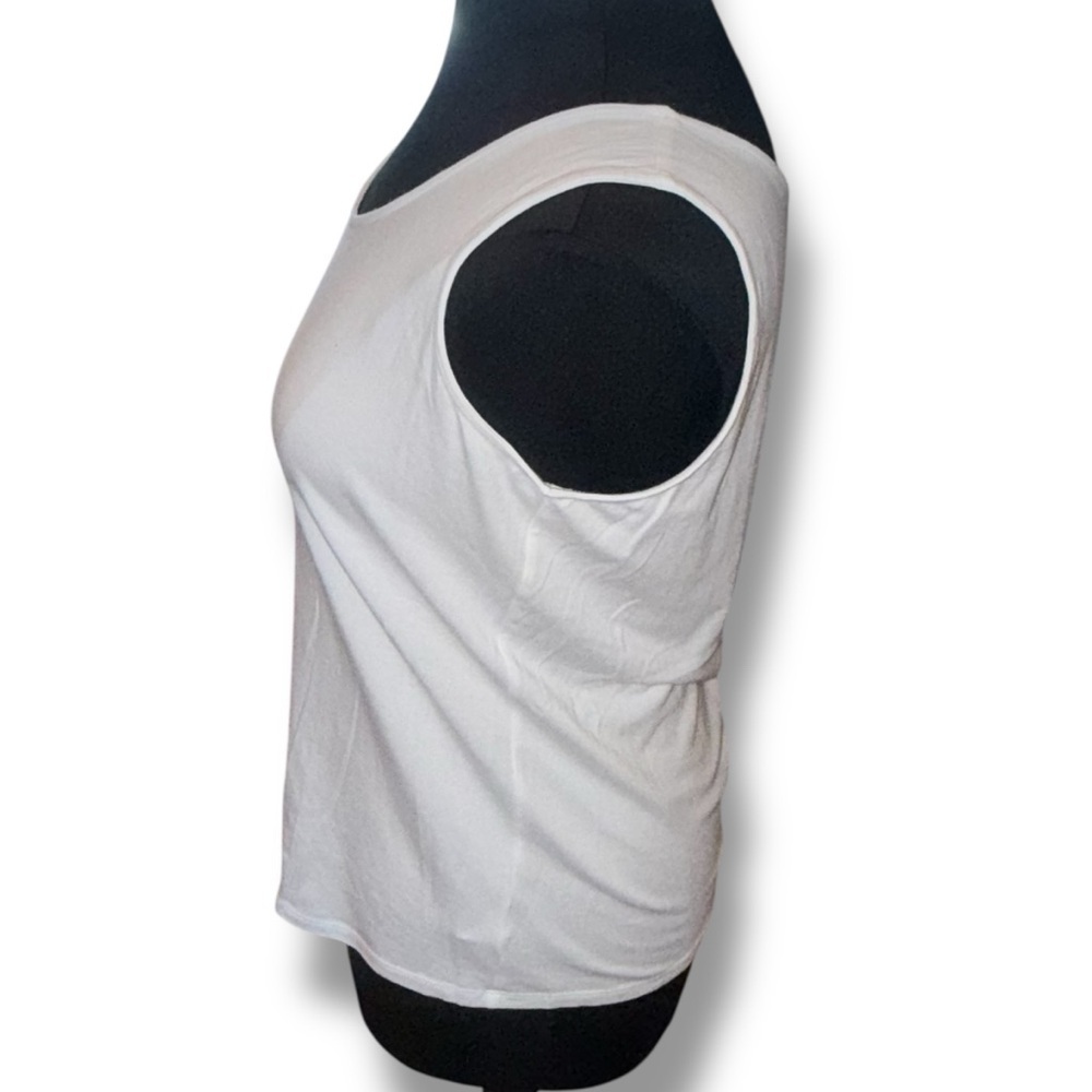 TALBOTS Pima Cotton-Blend Tank - Solid White 1X - Picture 3 of 14